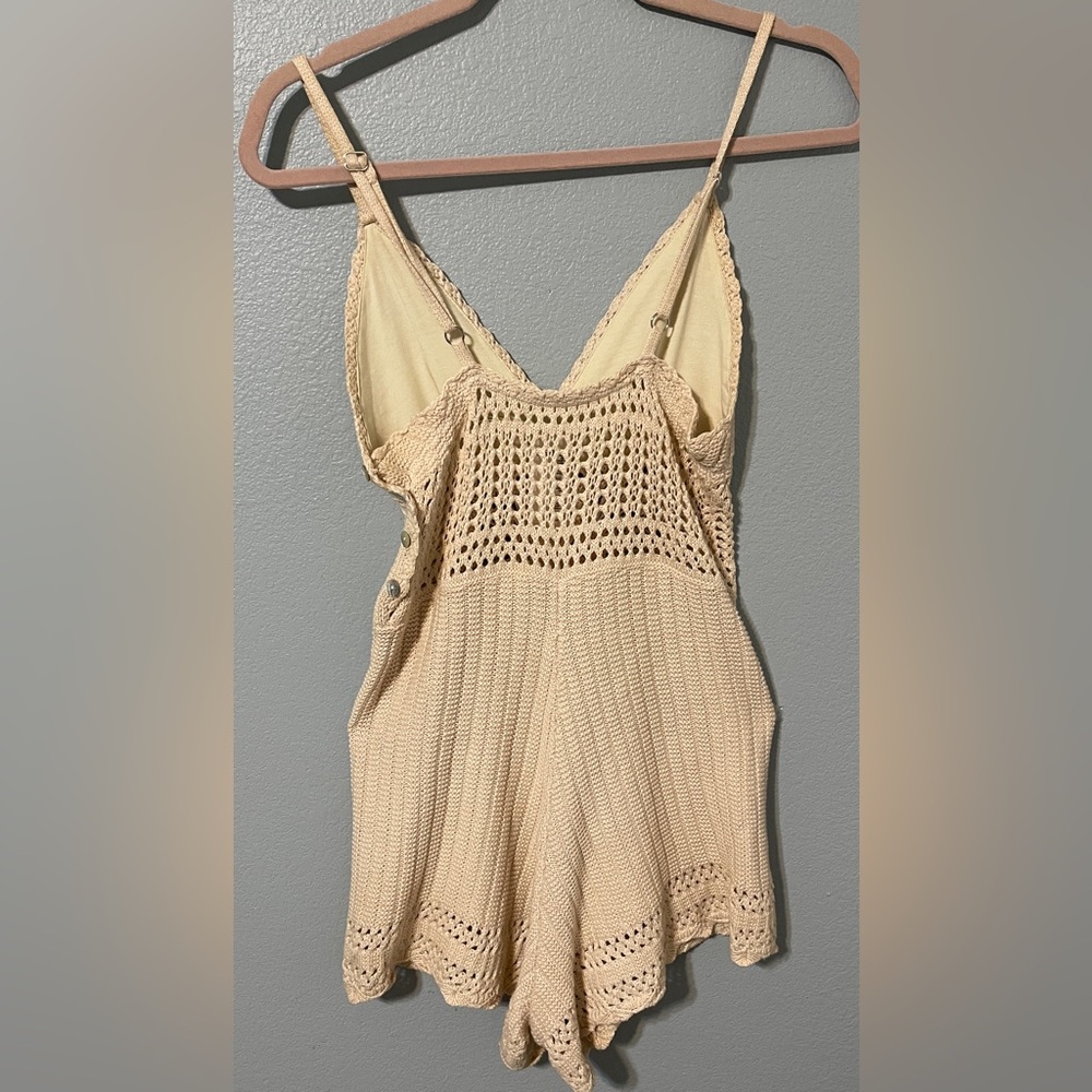 Kimchi Blue Crochet Lace Romper Ivory Boho Festival Indie Hippie Western Medium - Picture 7 of 11